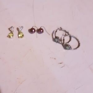 3 pairs of costume earrings